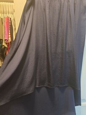 Women's Navy Layered Maxi Skirt